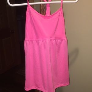 Hot pink built in bra tank top